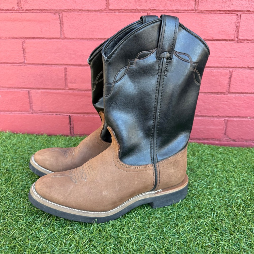 Vtg Laredo Cowboy Boots Brown Black Western Womens Size 8 M‎ Rodeo USA Pull On